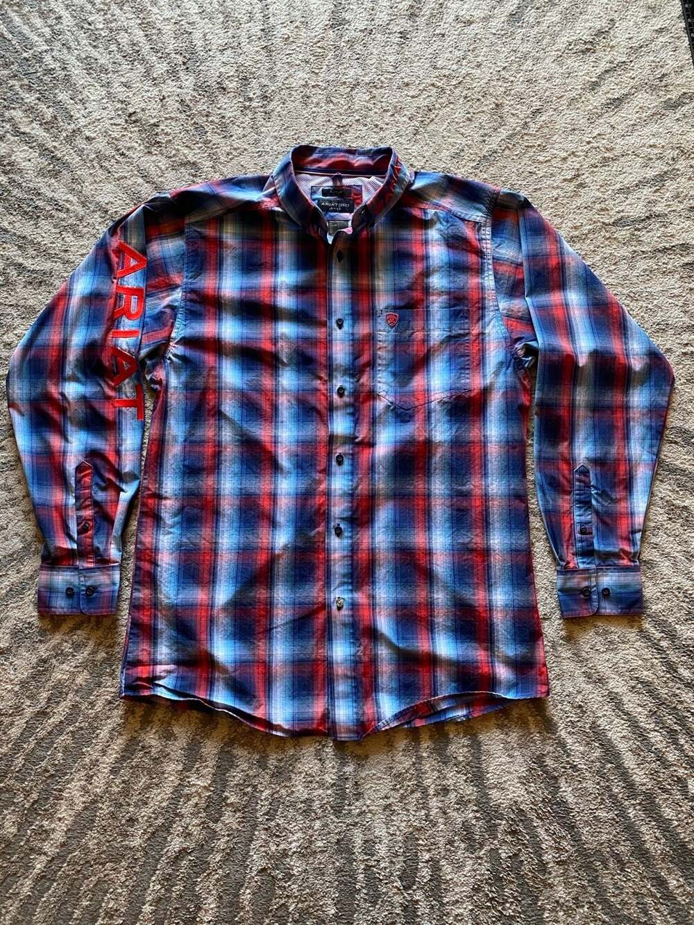 Ariat Men's Pro Series Team Corey Fitted Shirt Plaid, Large